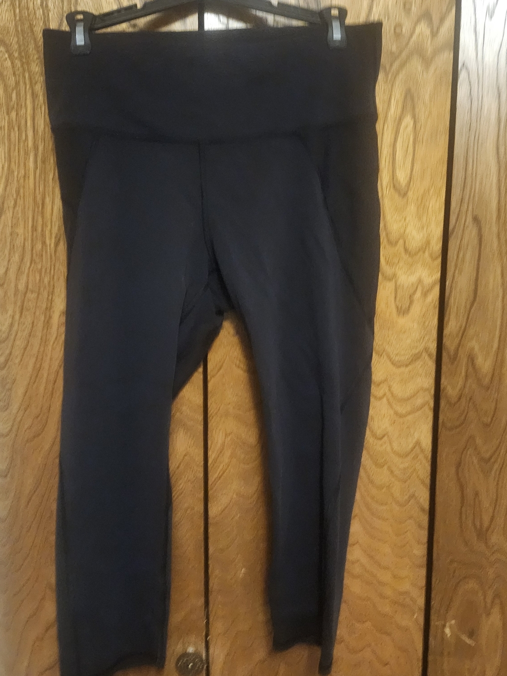 Athleta Girls Black Fold-Over Waist Leggings